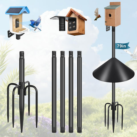 Gtongoko bird feeder pole base with five prongs for stable outdoor use