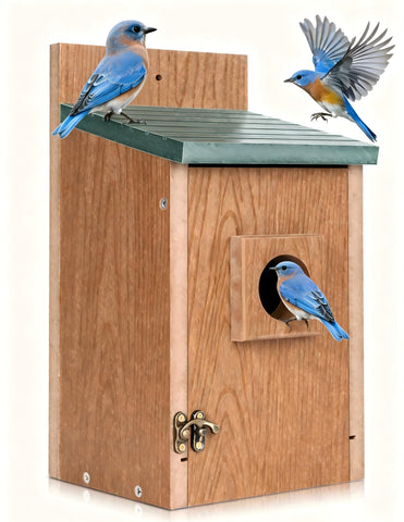 Gtongoko blue bird house with 1-1/2 inch entrance hole for bluebirds