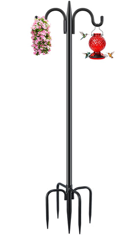 Gtongoko double shepherds hook 92-inch pole for bird feeders and garden displays