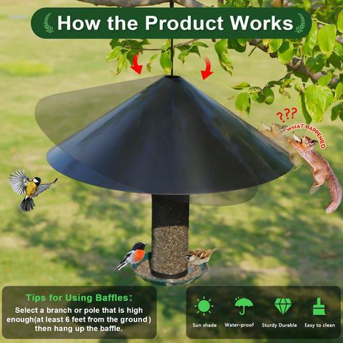 Gtongoko easy-clean surface keeps the bird feeding area tidy.