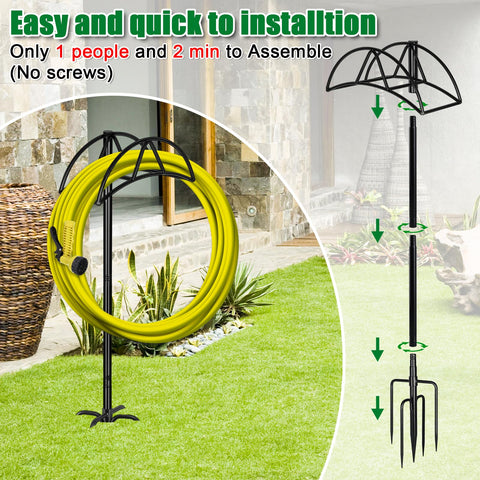 Gtongoko 150ft hose capacity hold features in use beside a long hose.