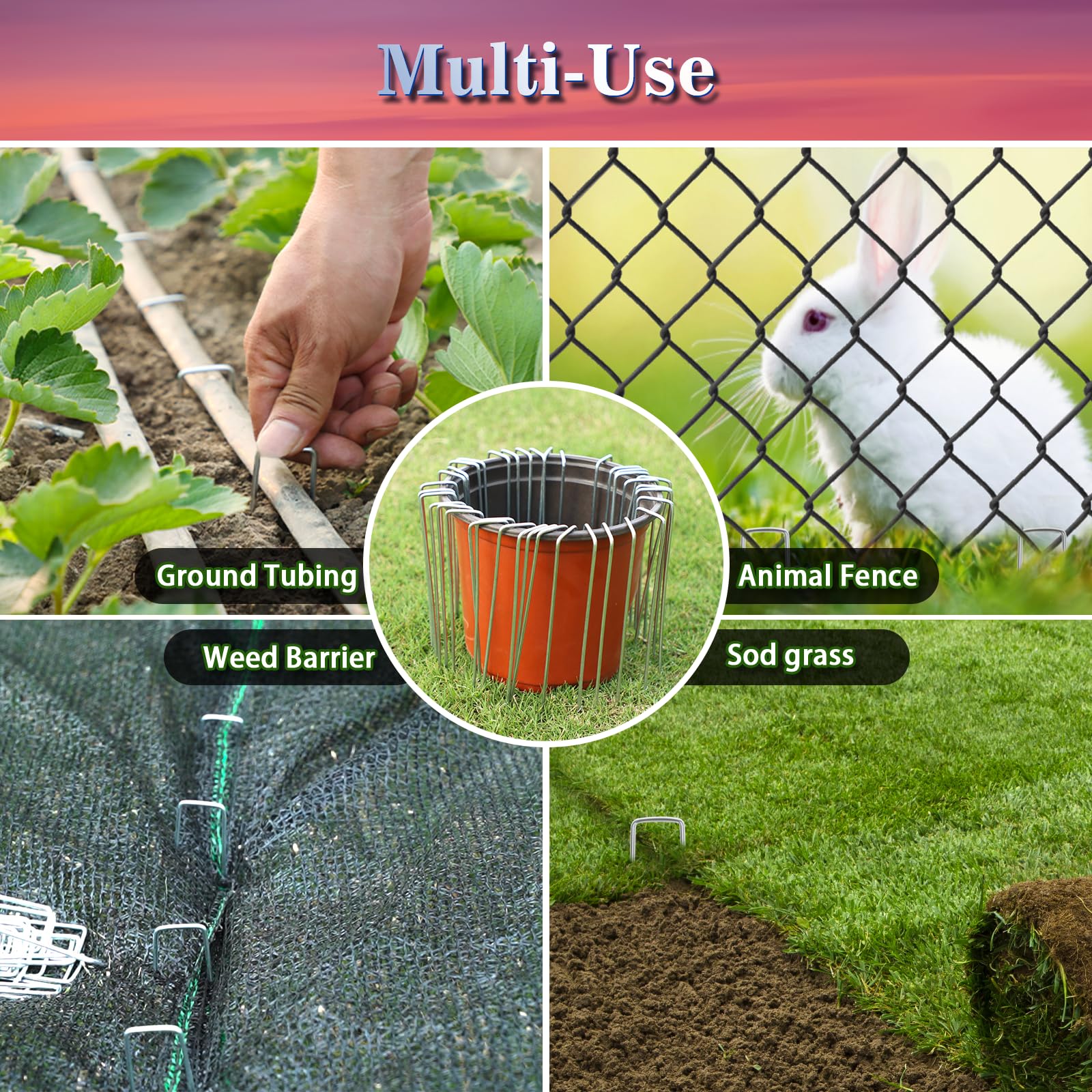 Gtongoko easy removal for repositioning netting, soil coverings, or decorations