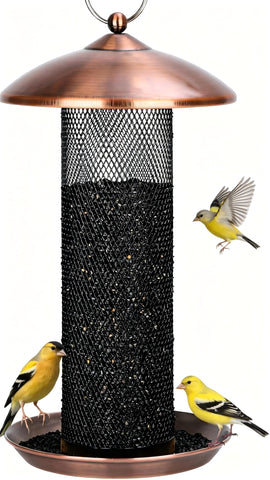 Gtongoko copper finch feeder tube with 2.5 lb capacity for extended feeding
