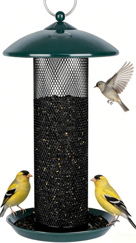 Gtongoko Finch Feeder outdoor 2.5 lb capacity supports longer feeding without refills.