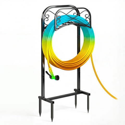 Gtongoko 43in hose holder top view shows stable outdoor storage for hoses
