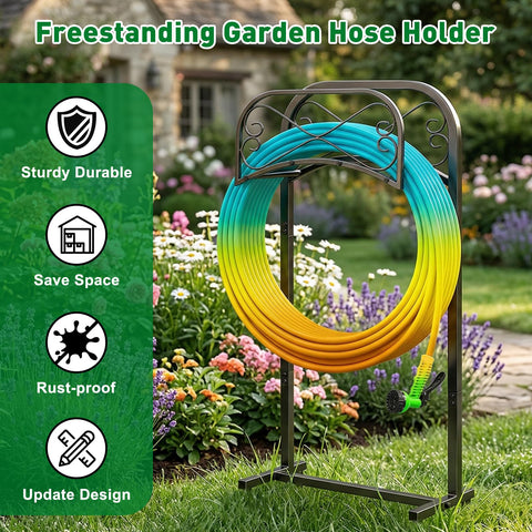 Gtongoko hose holder fits patios, lawns, and garden corners for tidy spaces