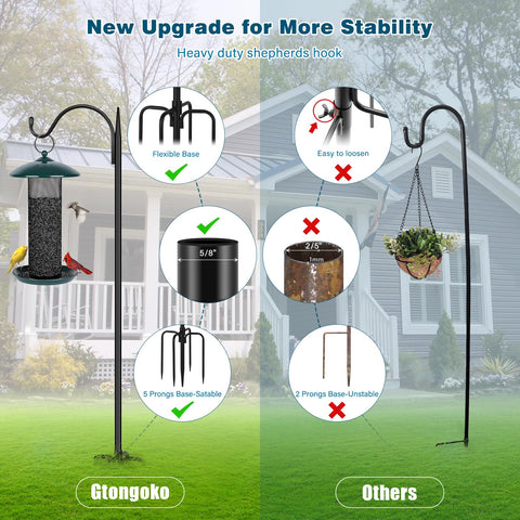 Gtongoko lantern hanger on the garden pole for easy setup.