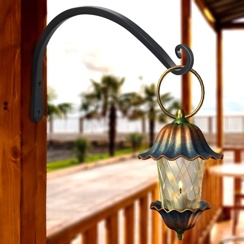 Gtongoko black lantern hanger complements outdoor lighting