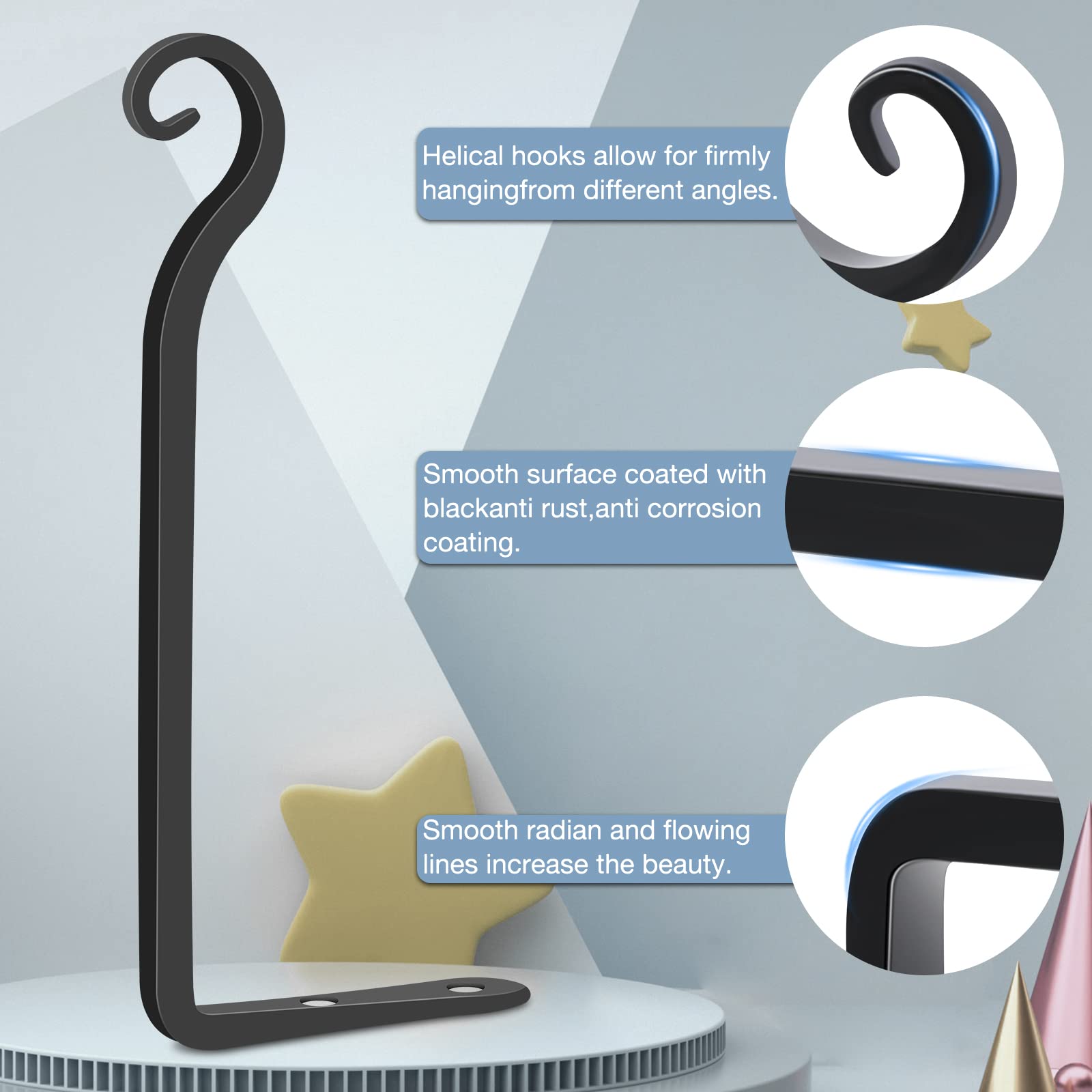 Gtongoko metal plant hanger on wall creates elegant garden accents.