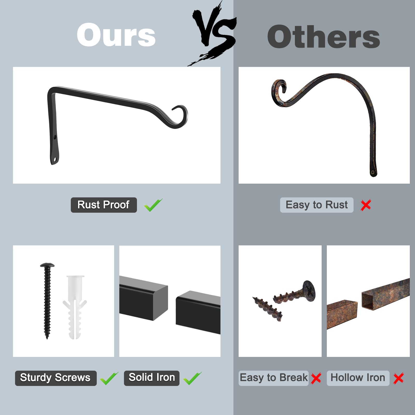 Gtongoko multi-use hanging bracket for plants, lanterns, and bird feeders