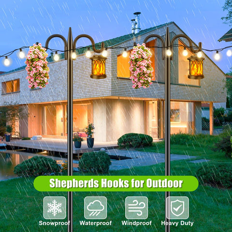 Gtongoko multi-use hanging hook suits bird feeders, lights, and plant baskets.