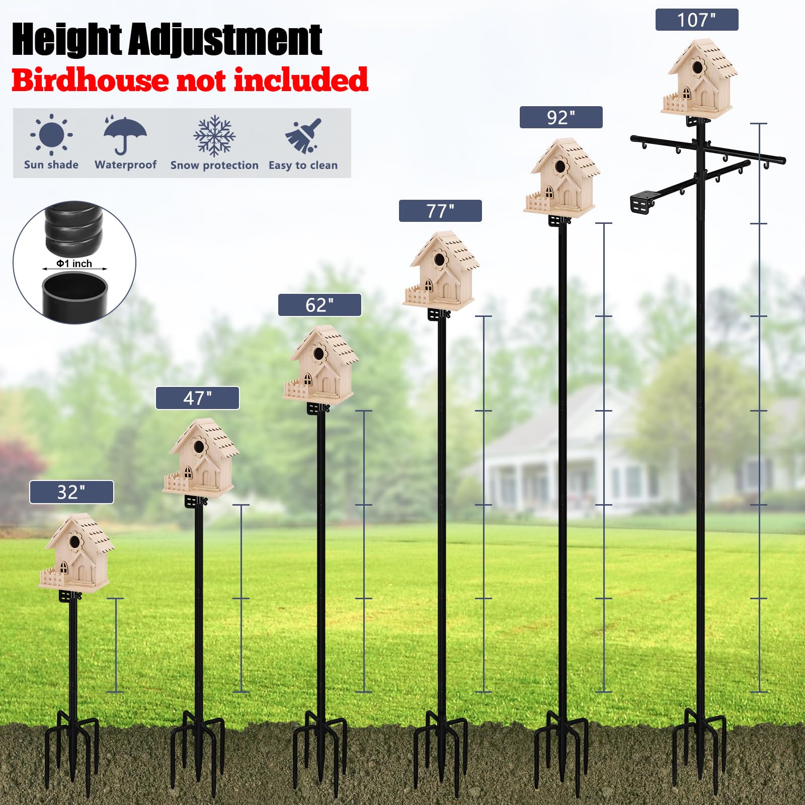 Gtongoko 19-inch squirrel baffle deters raiders at feeder