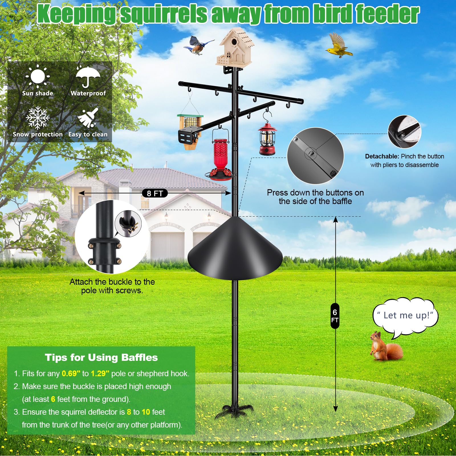 Gtongoko 1-inch diameter metal pole with anti-rust coating