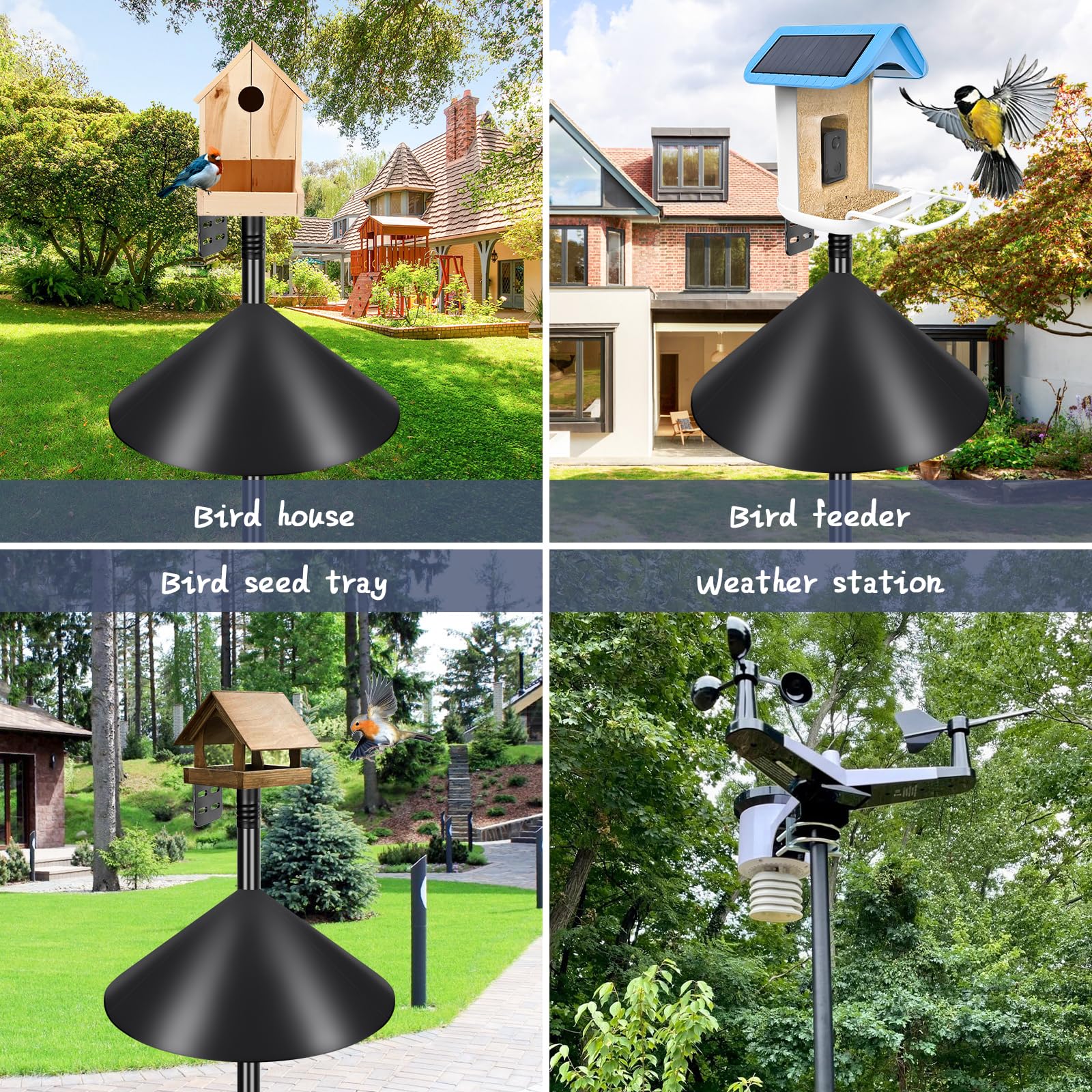 Gtongoko complete outdoor bird feeder pole kit for durable wildlife feeding