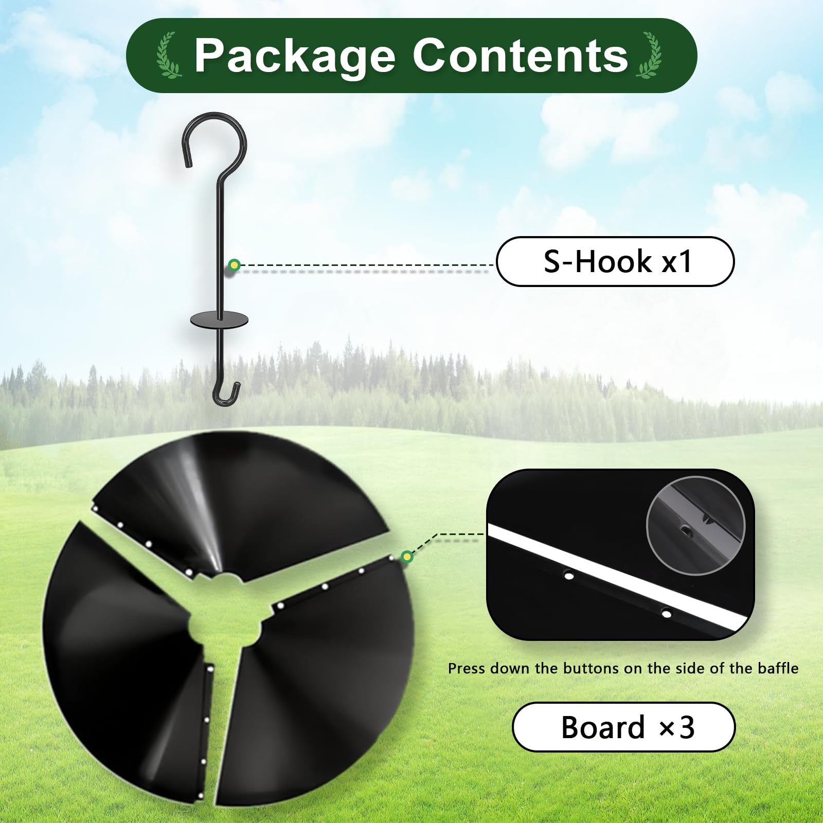 Gtongoko outdoor umbrella-style baffle shields seed from rain for cleaner feedings.
