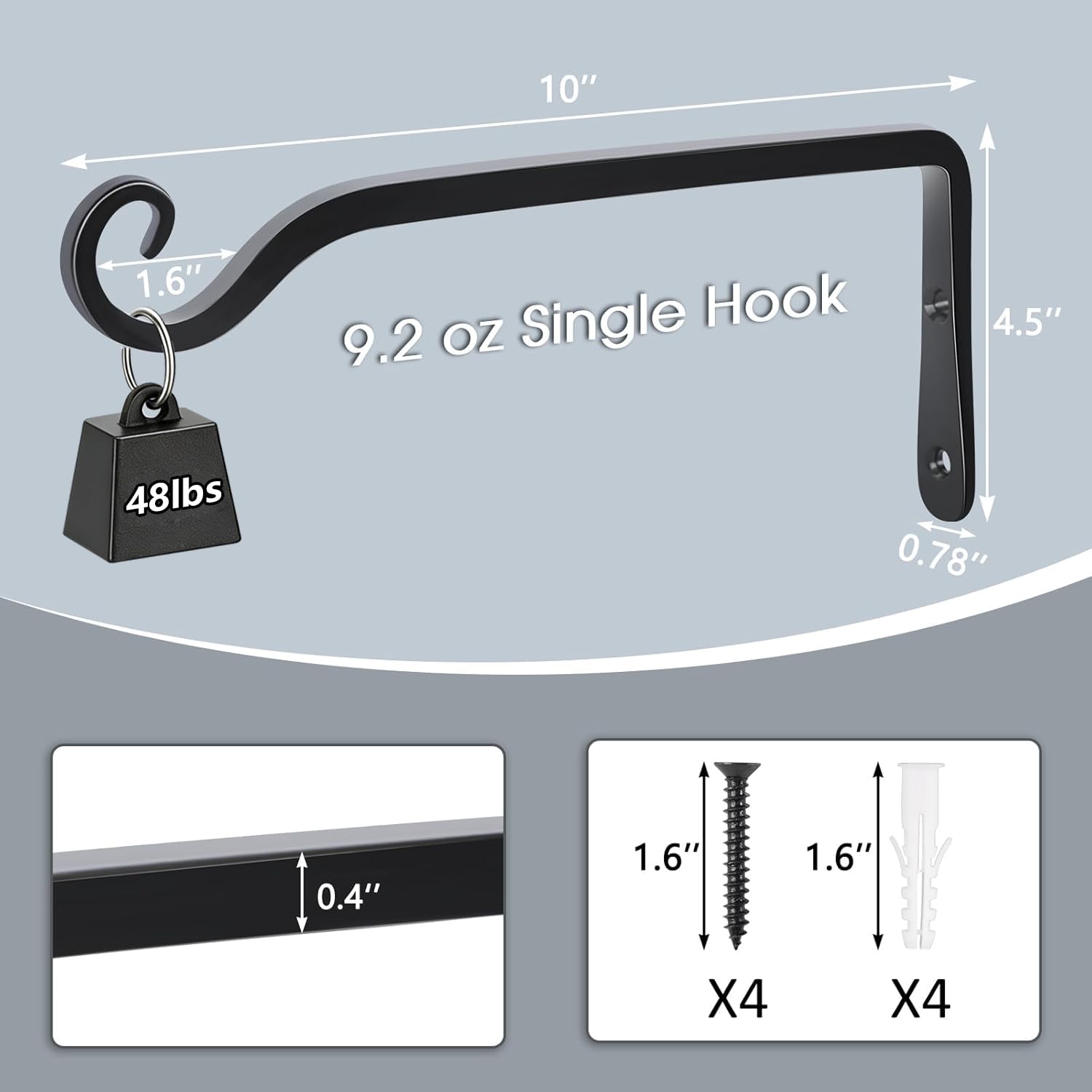 Gtongoko outdoor wall hook helps hang bird feeders and lanterns.