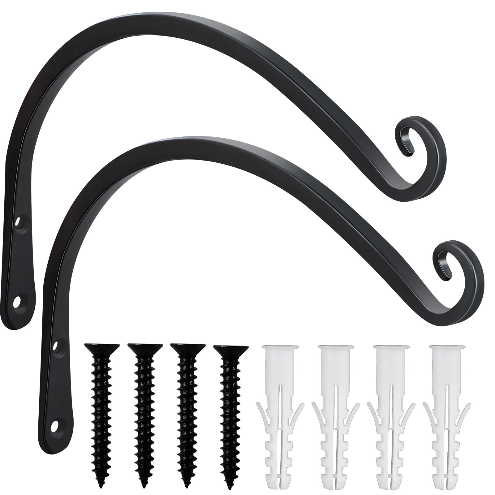 Gtongoko 12-inch black plant hanger wall mount for sturdy outdoor use