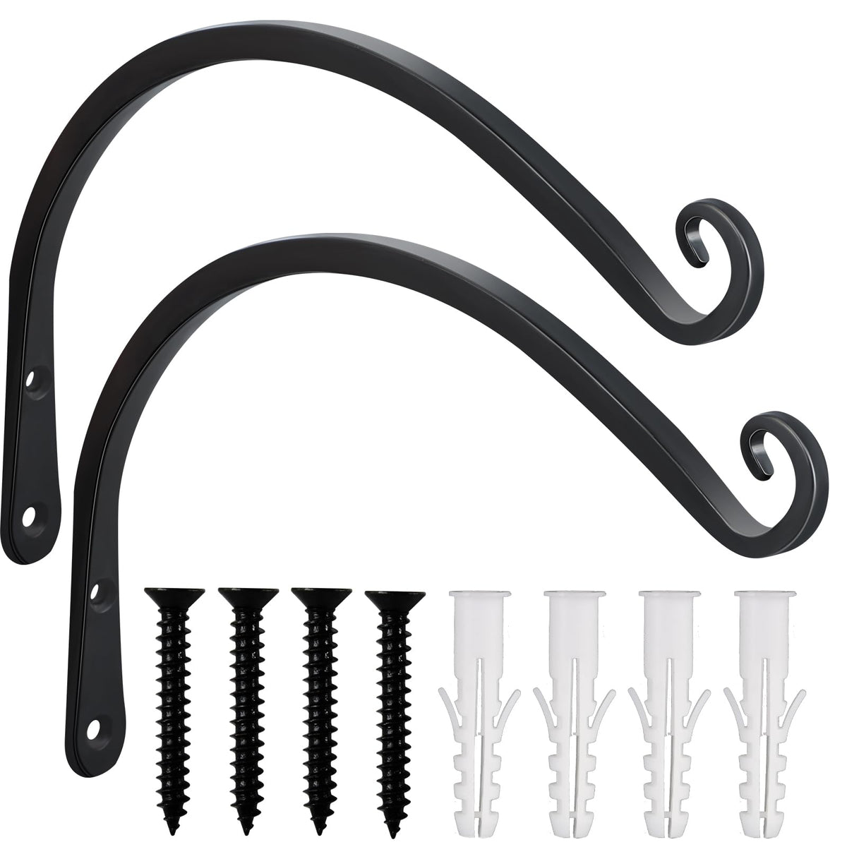 Gtongoko 12-inch black plant hanger wall mount for sturdy outdoor use
