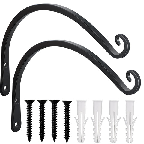 Gtongoko 12-inch black plant hanger wall mount for sturdy outdoor use