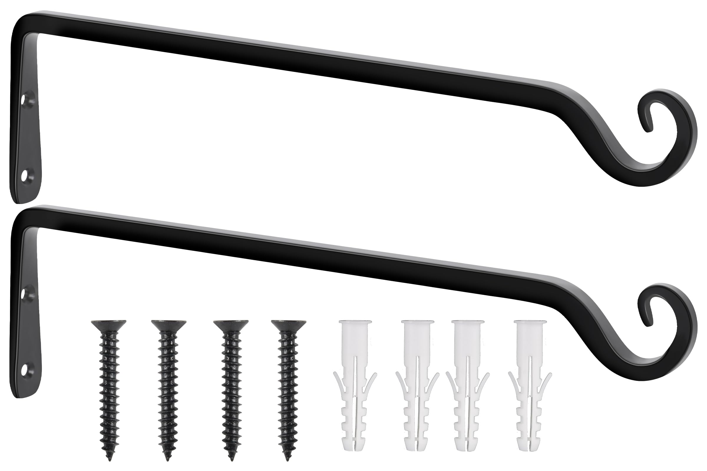 Gtongoko 15in plant hanger wall mount, durable black metal for safe indoor or outdoor displays.