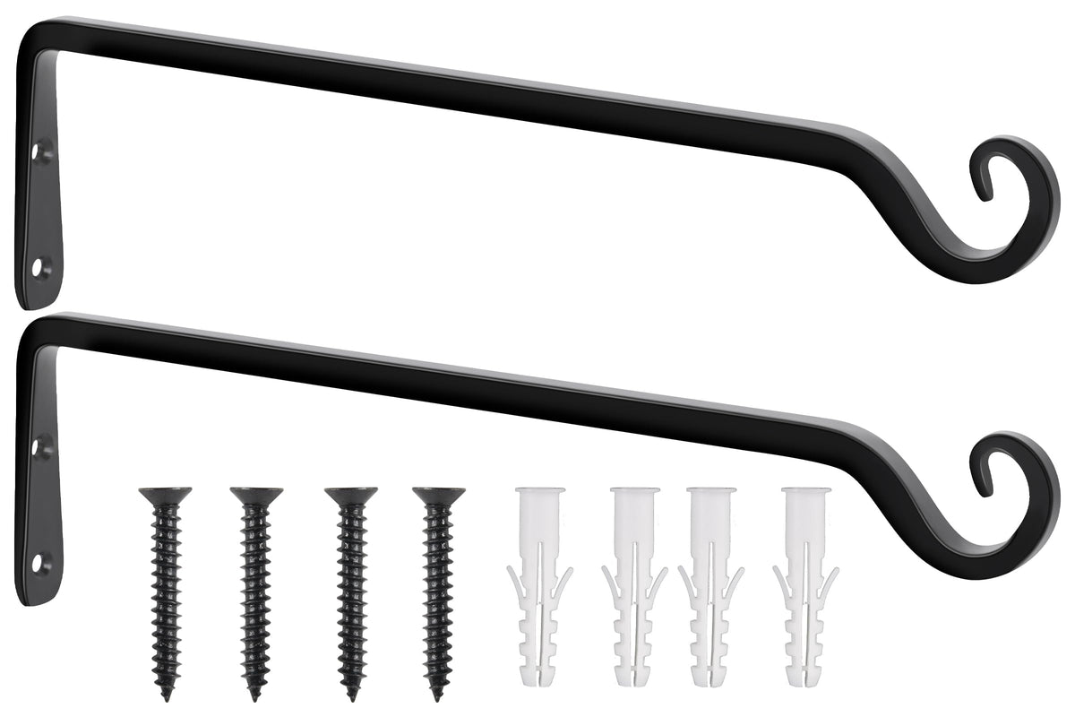 Gtongoko 15in plant hanger wall mount, durable black metal for safe indoor or outdoor displays.