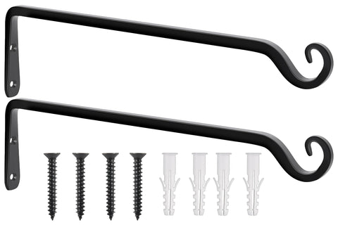 Gtongoko 15in plant hanger wall mount, durable black metal for safe indoor or outdoor displays.