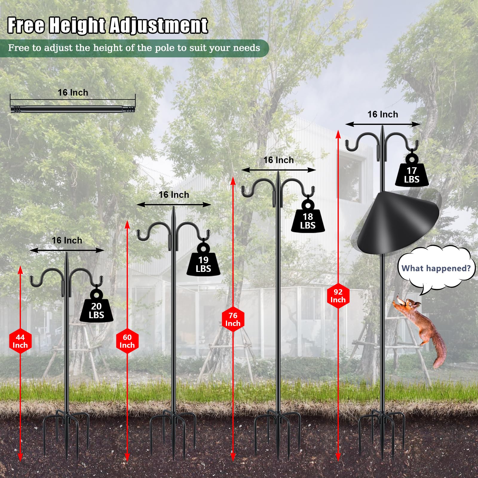 Gtongoko powder-coated black finish resists rust for durable garden use.