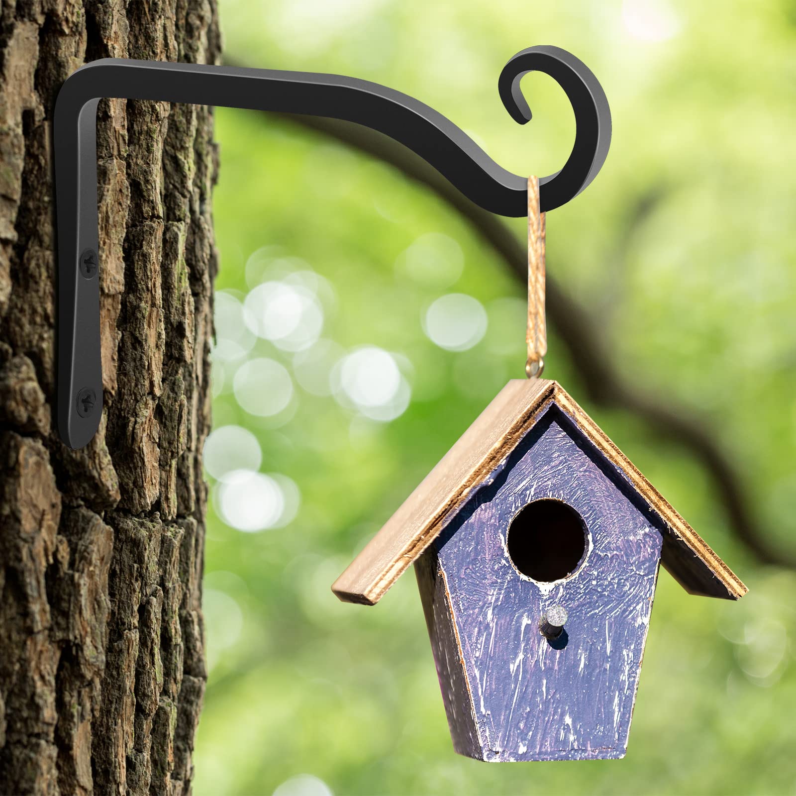 Gtongoko retro-design plant hanger in black adds garden charm.