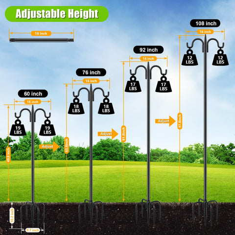 Gtongoko five-prong base shepherd hook anchored firmly for stable outdoor use.