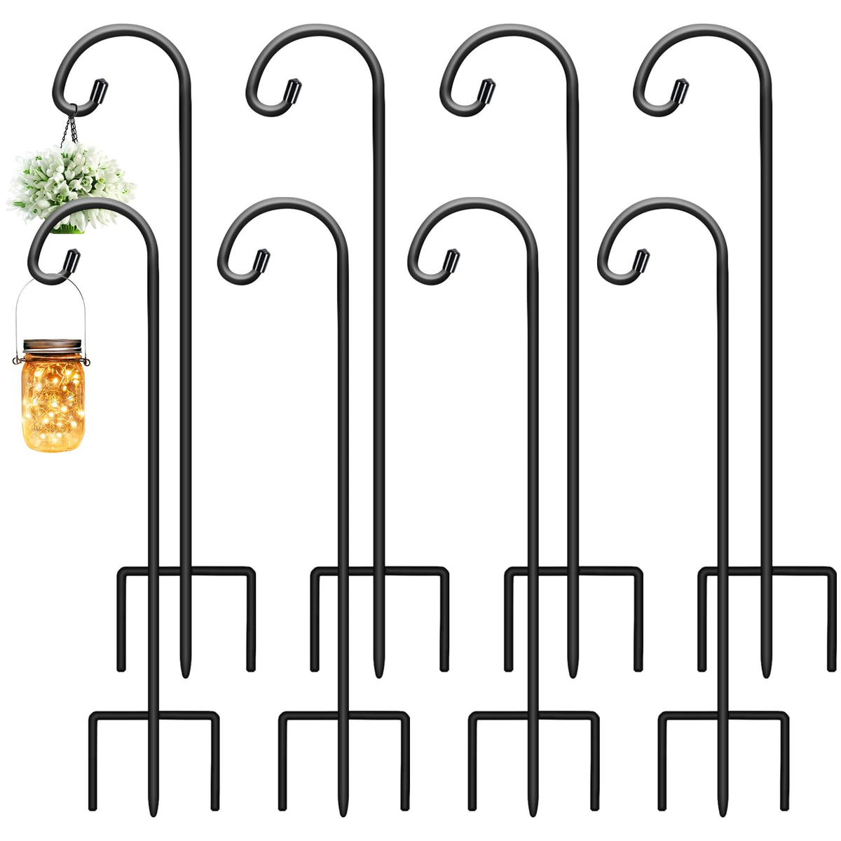 Gtongoko shepherd hooks 32inch outdoor – sturdy support for plants, lanterns, or decor.