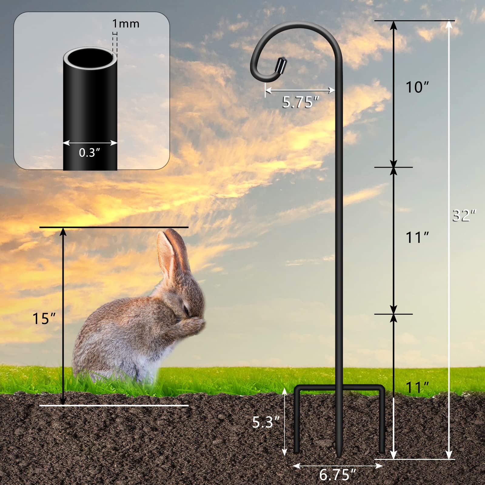 Gtongoko shepherd hooks adjustable height - customize reach from 21 to 32 inches.