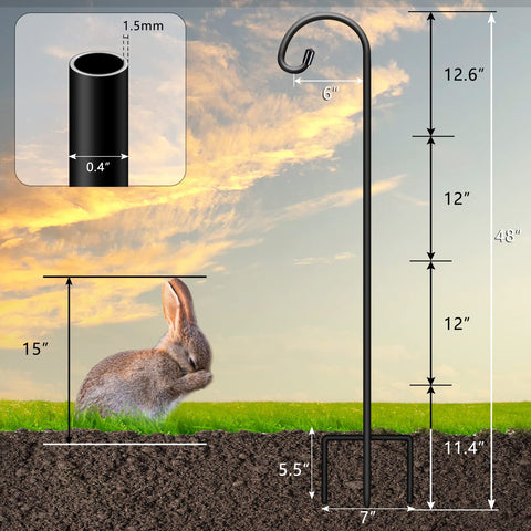 Gtongoko shepherds hook 3-prongs base enhances balance for bird feeders.