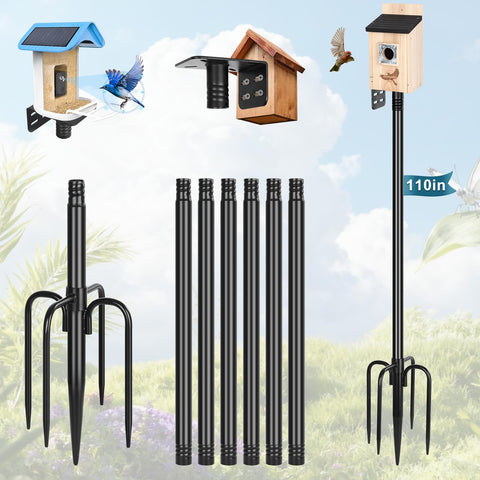 Gtongoko smart bird feeder pole 110-inch base provides stable outdoor mounting