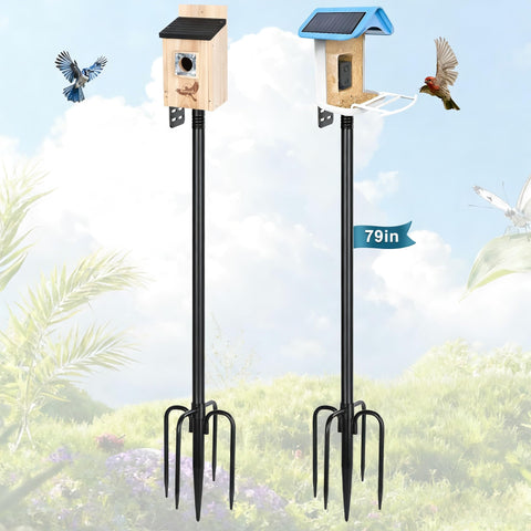 Gtongoko smart bird feeder pole 79-inch height for elevated backyard viewing.