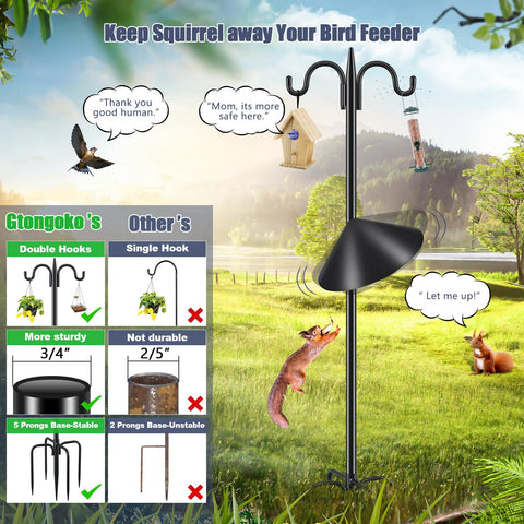 Gtongoko 19-inch squirrel baffle helps deter squirrels from feeding.