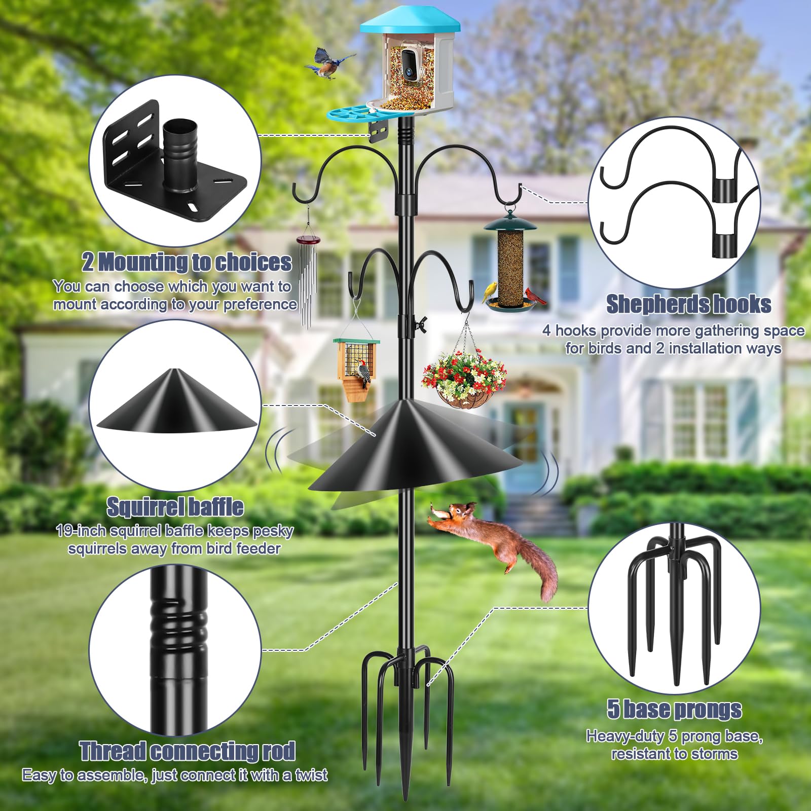 Gtongoko squirrel-baffle made of PP resists weather and deters squirrel access.