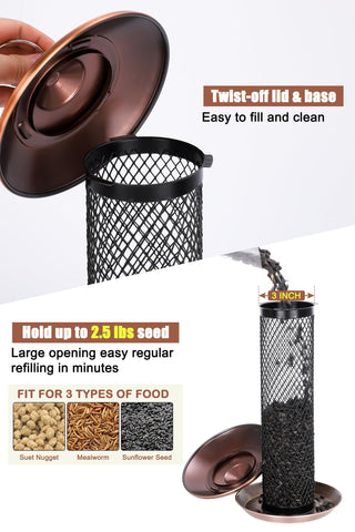 Gtongoko squirrel-proof design helps deter intruders and guard feeding area.