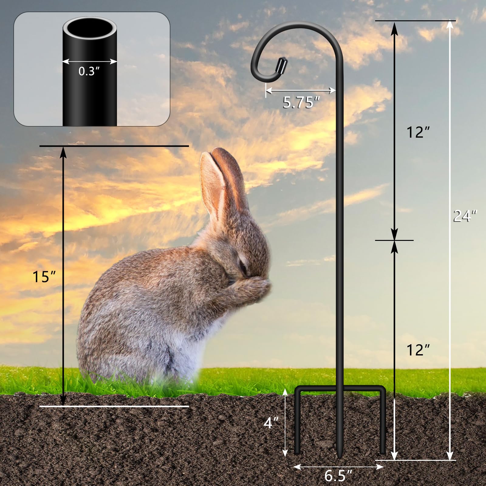 Gtongoko stable 3-prong base highlights sturdiness for hanging lanterns and bird feeders