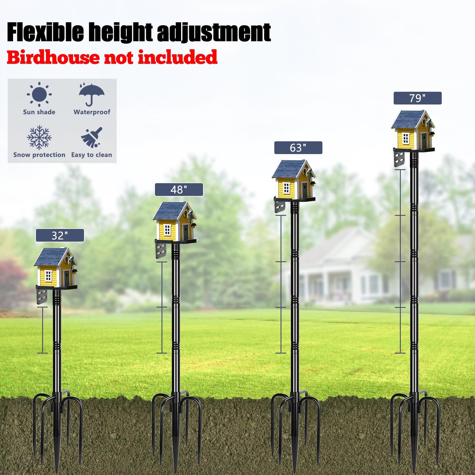 Gtongoko two-pack bird feeder pole set offers versatile mounting options.