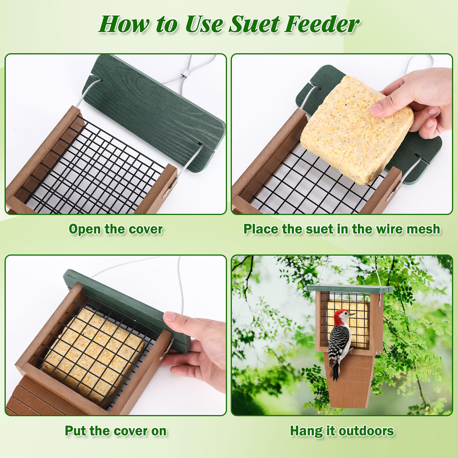 Gtongoko versatile feeder holds suet, bread, or fruit.