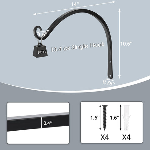Gtongoko wall-mounted black plant hanger adds elegant wall decor.
