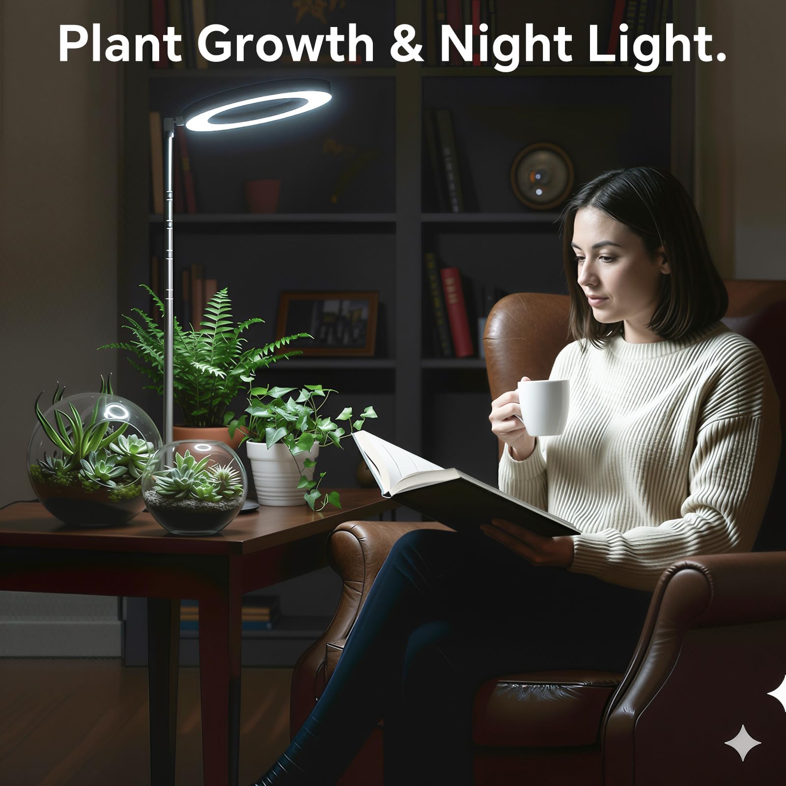 GTRUIIDY extension arm enables flexible plant positioning on a desk.