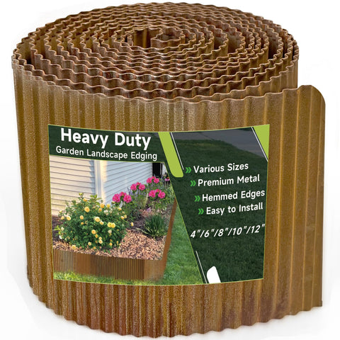 GTSABWAY corrugated edging front view with durable border for clean garden edges.