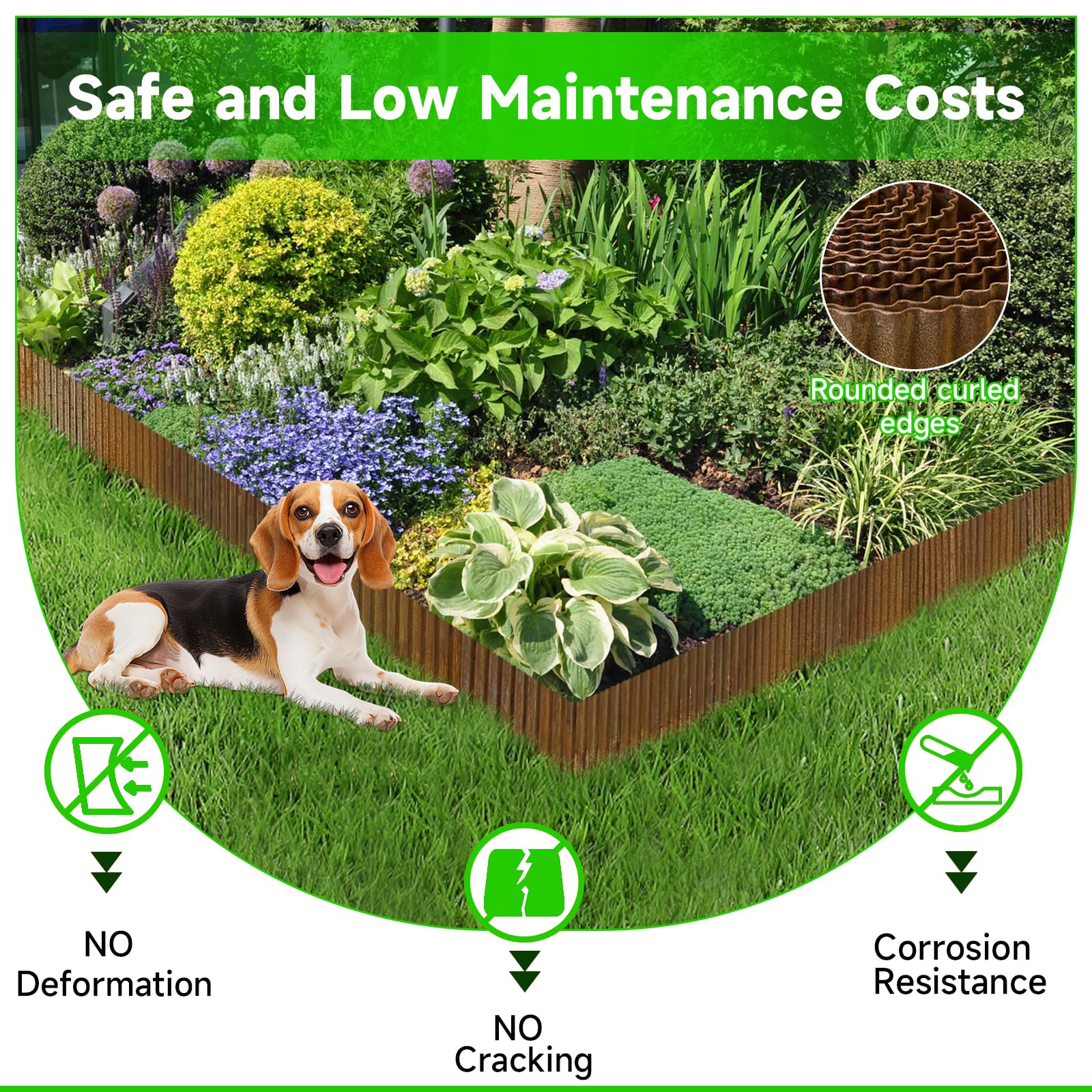 GTSABWAY lawn edge showing mulch containment for neat, tidy borders.