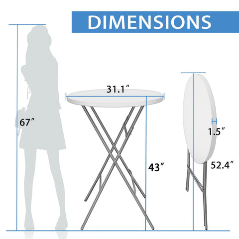 GUAGUA 32-inch round table, bar-height setup, perfect for casual bar areas