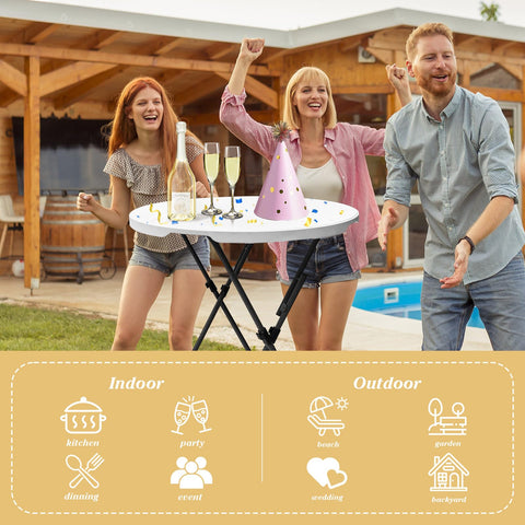 GUAGUA pub-round folding table, quick setup for casual gatherings.