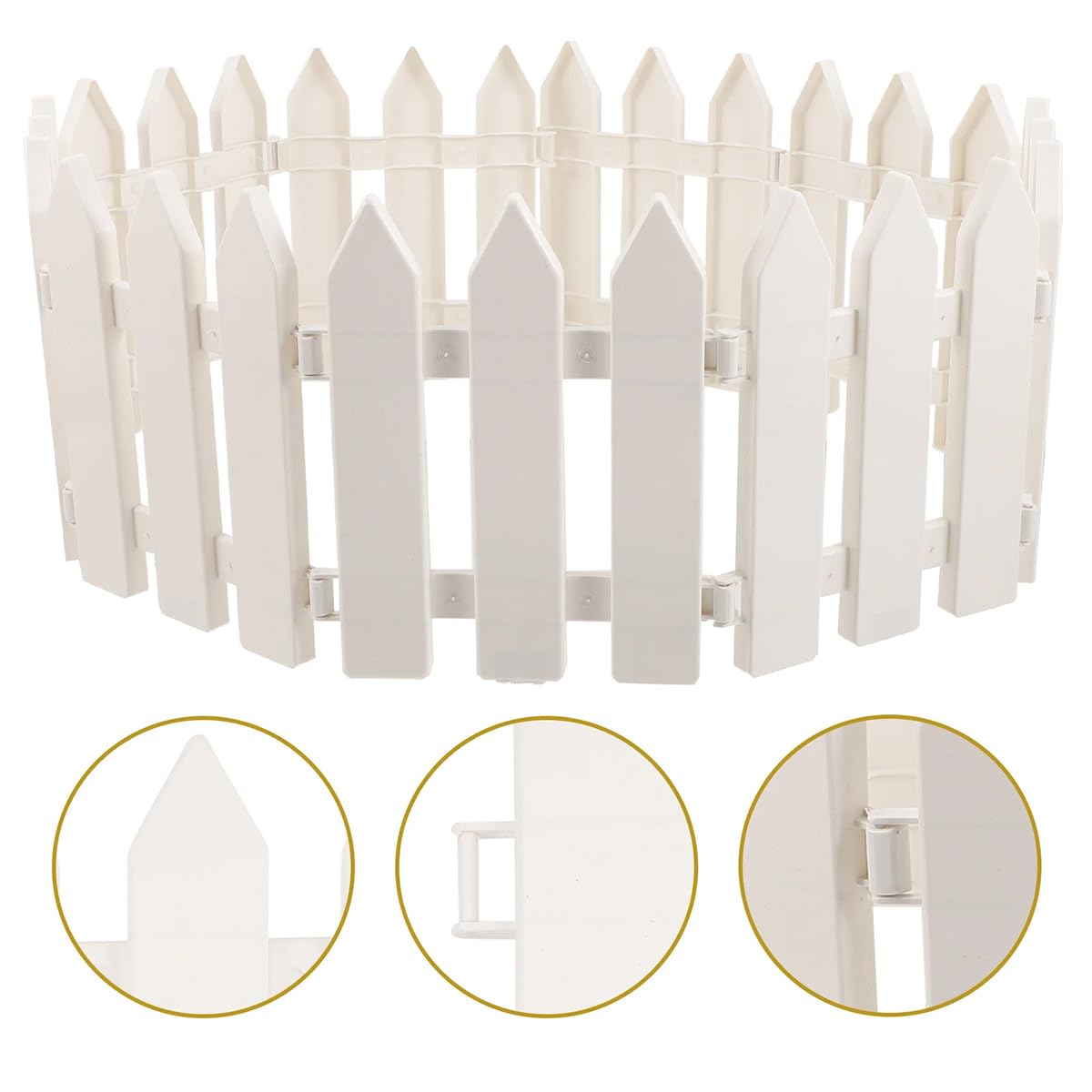GUAN white plastic Christmas tree fence assembled around a tree for elegant display