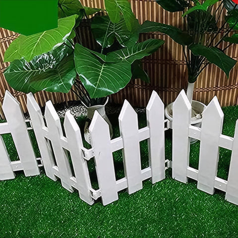 GUAN office decor setup using white plastic fence for festive touch
