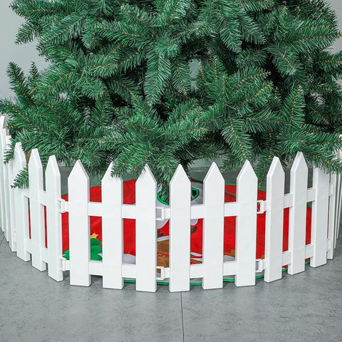 GUAN white plastic Christmas tree fence piece front view for clean framing