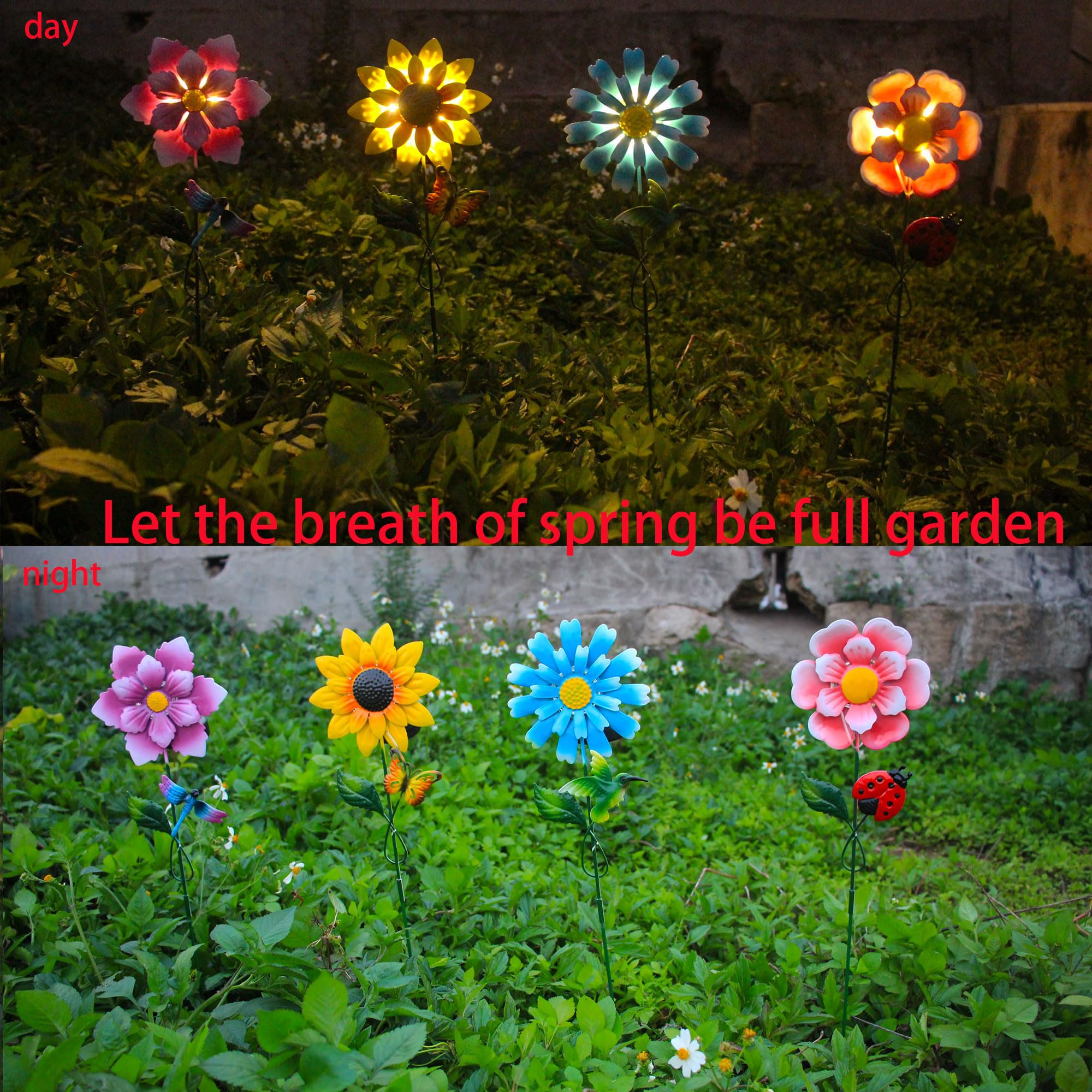 Guanfu dragonfly stake glows softly, enhancing evening decor along porch and walkway